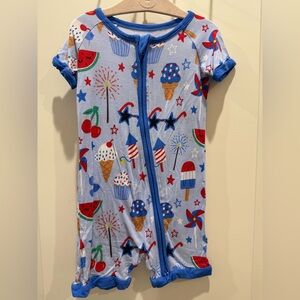 Little Sleepies Blue Fireworks and Ice Cream Kids Pajamas